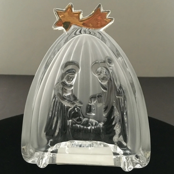 VINTAGE Mikasa crystal 3 pieces Nativity scene - Picture 3 of 4